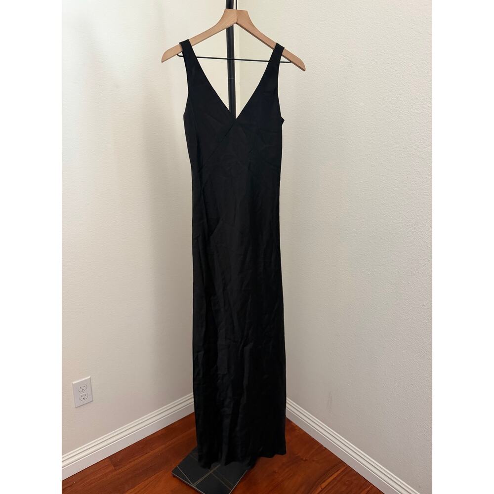 New Vince satin V-neck maxi slip dress size XS - Picture 2 of 4